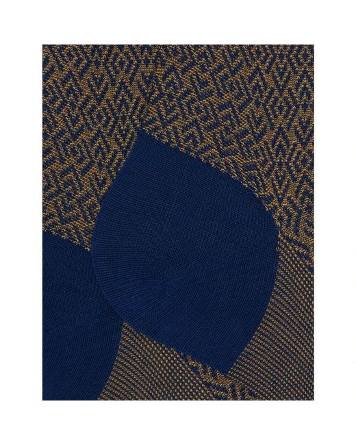 Gallo Herren Blaue Kurze Baumwollsocken Mit Geometrischem Webmuster in Blue für Herren