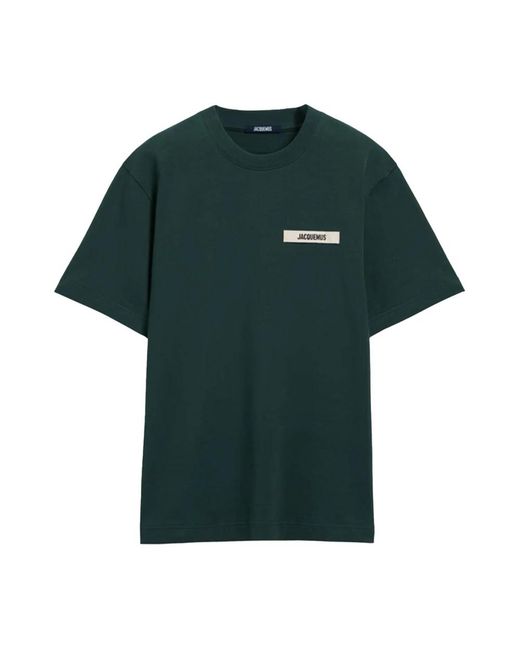Jacquemus Tops ,Groen ,Katoen The Gros Grain T-Shirt in het Green voor heren