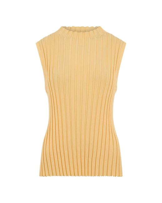 Weekend by Maxmara Yellow Round-Neck Knitwear
