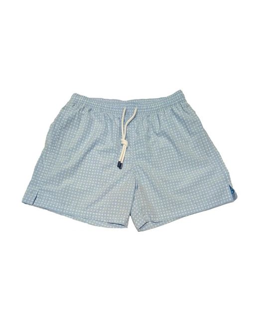 Fedeli Badmode ,Blauw ,Polyester Pastelblauwe Zwemkleding Met Bloemenprint in het Blue voor heren