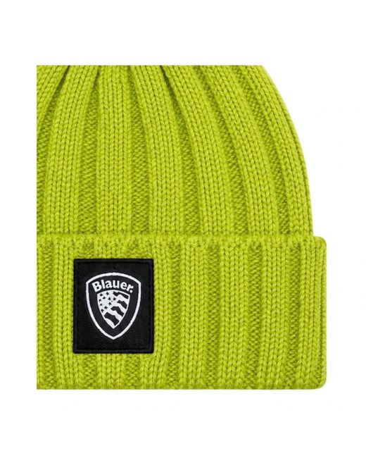 Blauer Green Rippstrick-Beanie