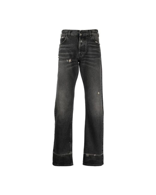 Marcelo Burlon Gray Straight Fit Jeans for men