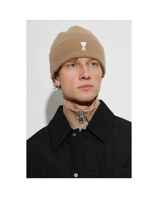 AMI Accessoires ,Wol De Coeur Beanie in het Brown voor heren