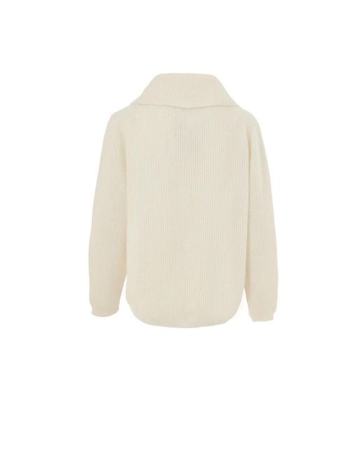 Gran Sasso White V-Neck Knitwear