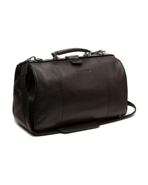 The Chesterfield Brand Black Texel Weekender Ledertasche