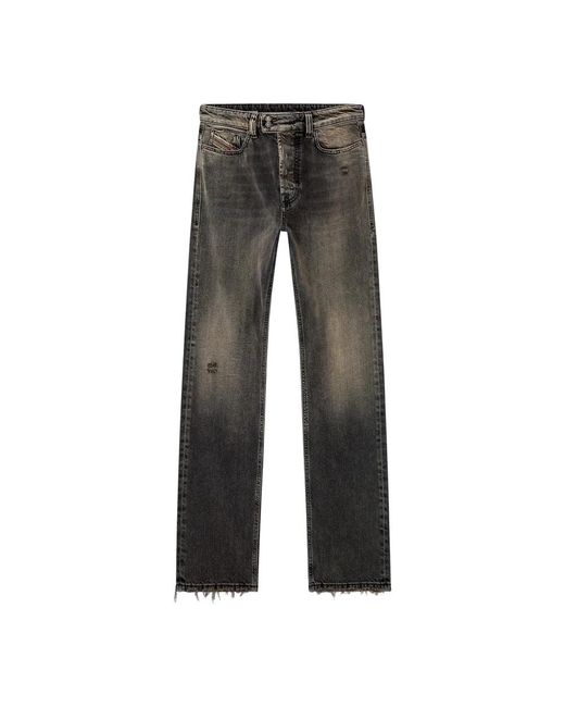 DIESEL Gray Straight Fit Jeans for men