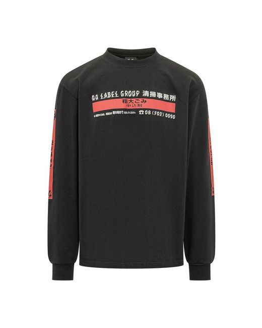 44 Label Group Hoodies & Sweatvesten ,Zwart ,Katoen Longsleeve Tee in het Black voor heren