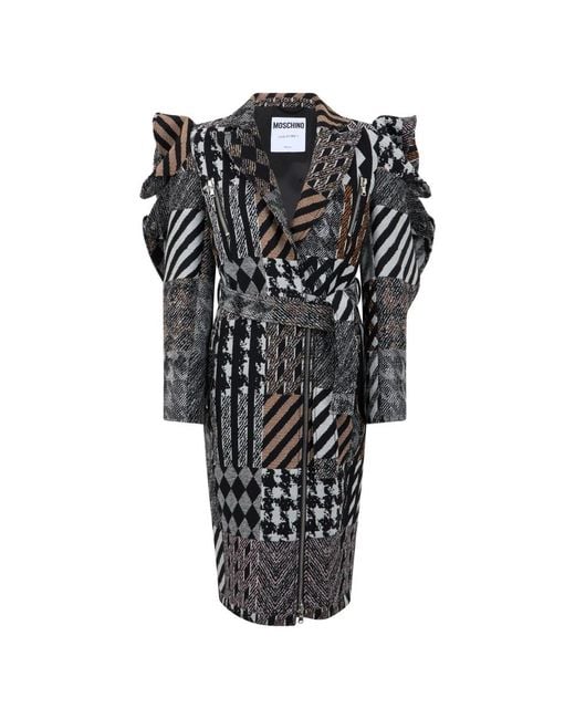 Moschino Black Belted Coats