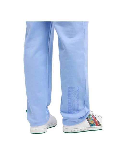 carlo colucci Blue Sweatpants for men