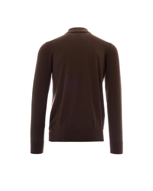 Paolo Pecora Brown V-Neck Knitwear for men