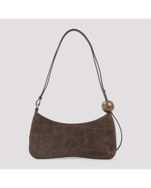 Jacquemus Bruine Suède Handtas Voor Stijlvolle Uitjes in het Brown