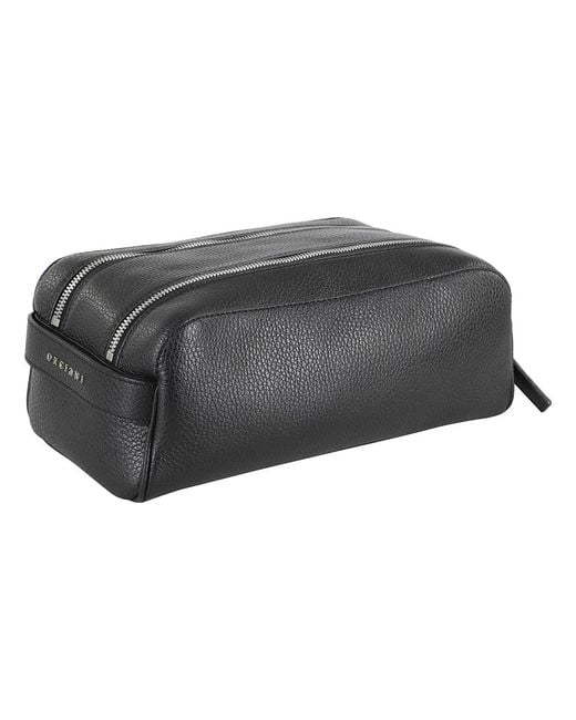 Orciani Zwarte Beauty Case Met Dubbel Compartiment in het Black voor heren
