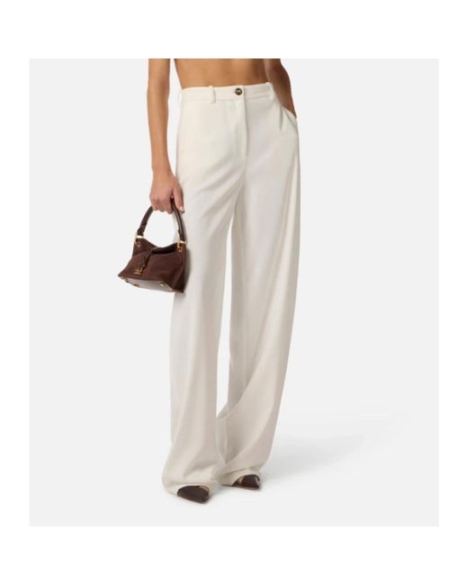 Elisabetta Franchi White Wide Trousers