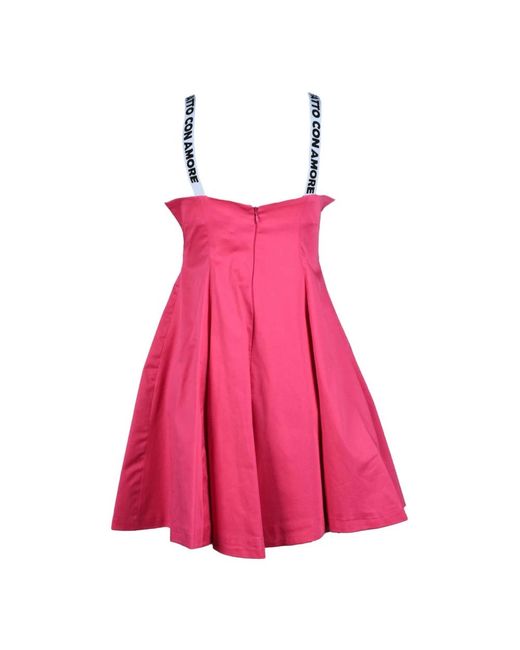 Giulia N Couture Pink Baumwoll elasthan kleid für frauen