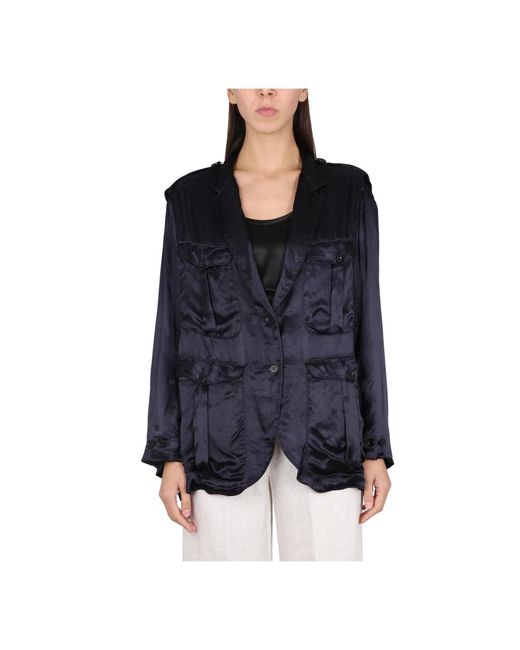 Aspesi Black Jackets Blau