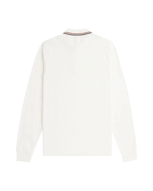 Fred Perry Tops ,Wit ,Katoen Witte Twin Tipped Polo Shirt in het White voor heren