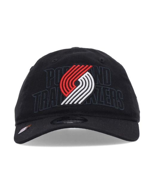 KTZ Accessoires ,Zwart ,Katoen Portland Trail Blazers Gebogen Klep Pet in het Blue