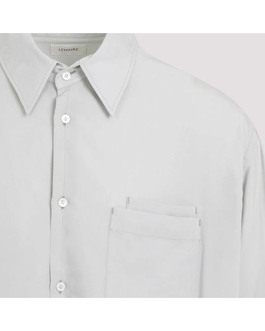Lemaire Wolken grau doppeltasche hemd in White für Herren