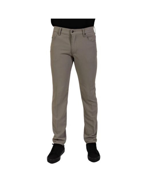 Emporio Armani Gray Slim-Fit Trousers for men