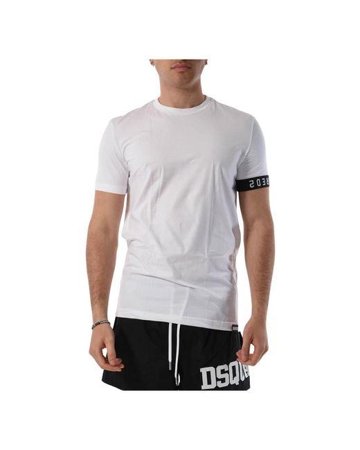 DSquared² Baumwoll-t-shirt mit logoband in White für Herren