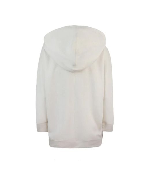 Max Mara Hoodies & Sweatvesten ,Wit ,Katoen Katoen Polyester Jassen in het Gray