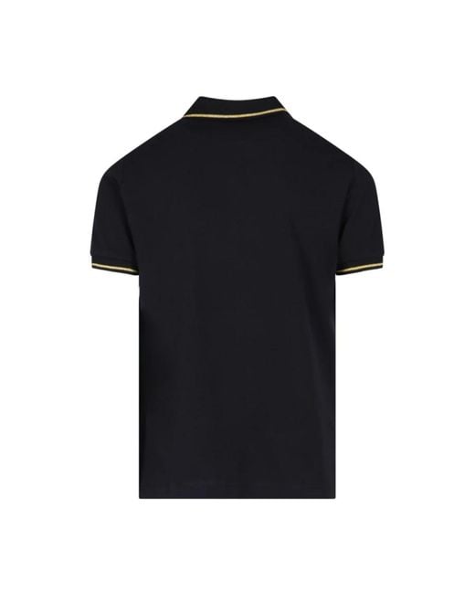 Versace Klassisches polo shirt mit goldenen akzenten in Black für Herren