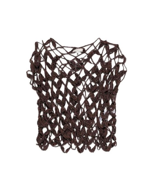 Antonelli Black Sleeveless Tops