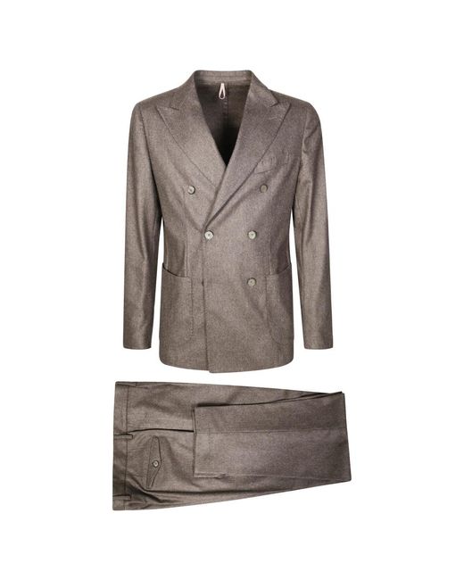 Double Breasted Suits di Santaniello in Gray da Uomo