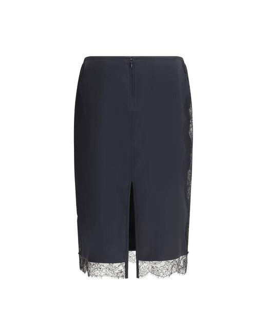 Tom Ford Blue Satinrock Mit Spitzen-Details