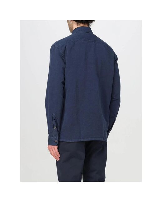 Fay Overhemden ,Blauw ,Katoen Bruine Katoenen Overhemd Met Zakken in het Blue voor heren