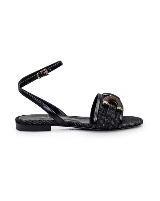 Roberto Festa Black Flat Sandals