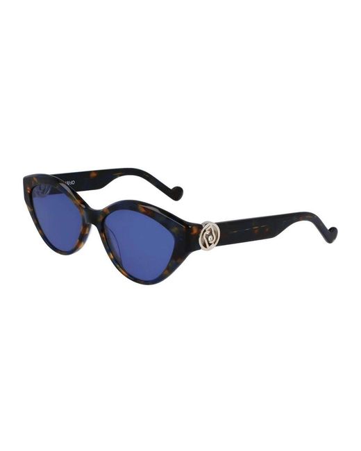 Liu Jo Blue Blaue acetat-sonnenbrille mit kategorie 3