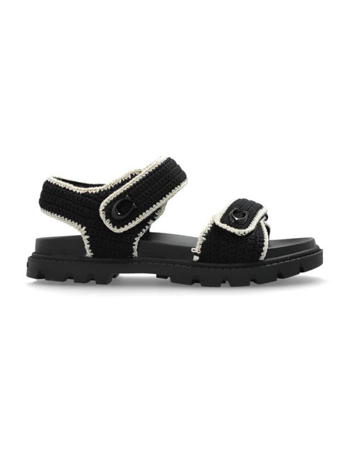 COACH Flat Sandals in het Black