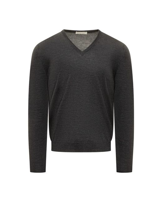 FILIPPO DE LAURENTIIS Gray V-Neck Knitwear for men