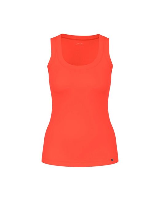 Marc Cain Tops ,Rood ,Katoen Basic Top in het Red