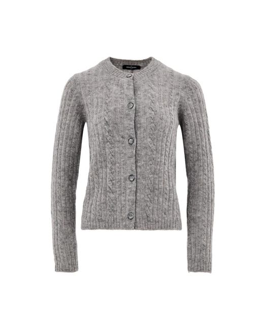 Gran Sasso Truien & Vesten ,Grijs ,Cardigan Con Lavorazione Trecce in het Gray