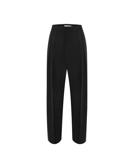 Inwear Zwarte Geplooide Broek Met Brede Tailleband in het Black
