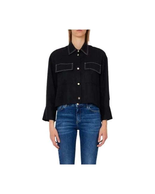 Liu Jo Overhemden ,Zwart ,Basic Shirt in het Black