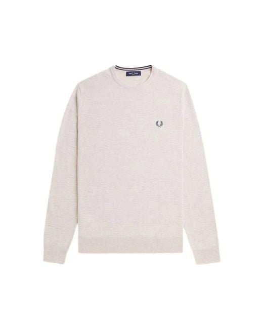 Fred Perry White Round-Neck Knitwear for men