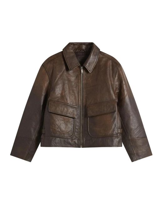 GIMAGUAS Brown Leather Jackets