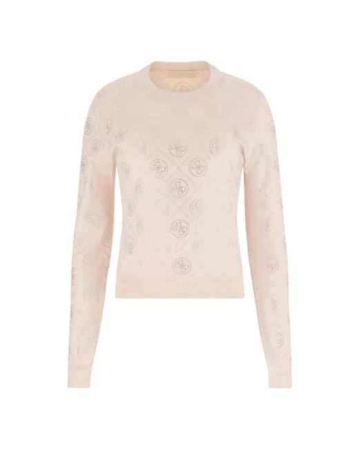 Guess Natural Round-Neck Knitwear