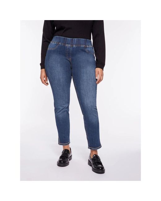 FIORELLA RUBINO Blue Strass jeggings mit push-up linie