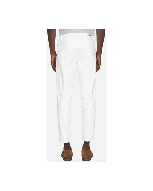 Dondup White Loose Fit Jeans for men