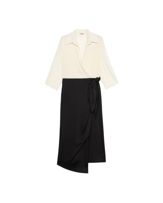 Midi Dresses Oltre en coloris Black