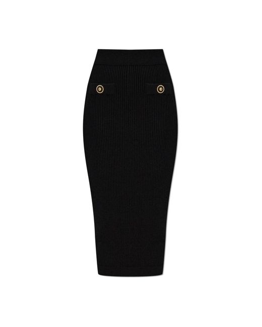 Pencil Skirts Balmain de color Black