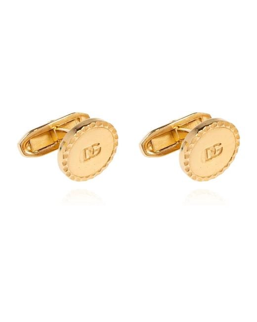 Cufflinks & Tie Clips di Dolce & Gabbana in Metallic da Uomo