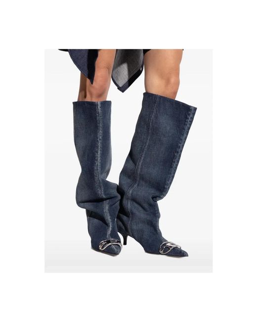 DIESEL Blue Heeled Boots
