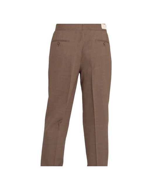 BRIGLIA Wool belt pants in Brown für Herren