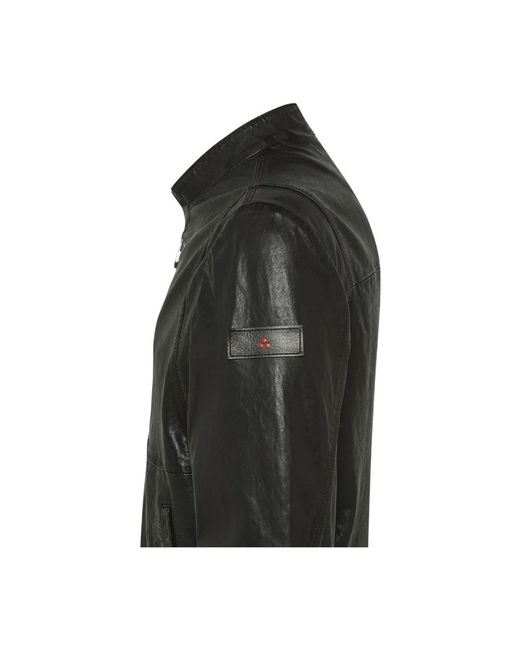 Peuterey Black Leather Jackets for men