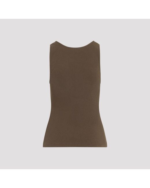 Saint Laurent Brown Sleeveless Tops